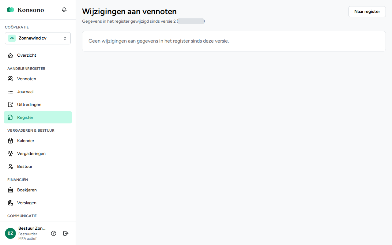 Wijzigingen aan vennoten