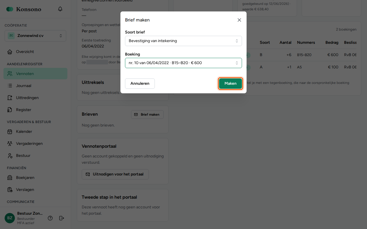 Een brief maken, stap 2
