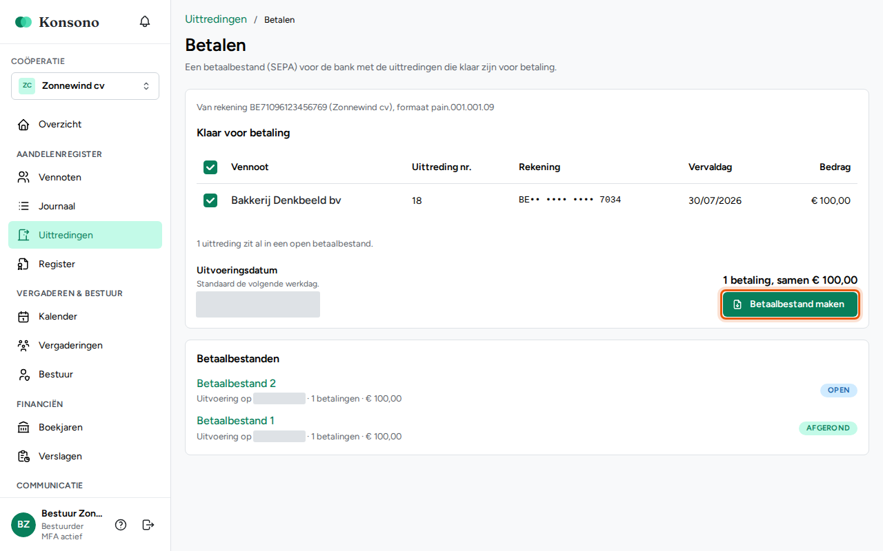 Het scheidingsaandeel uitbetalen, stap 3