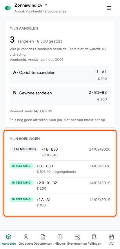 Mijn aandelen en documenten bekijken, stap 3