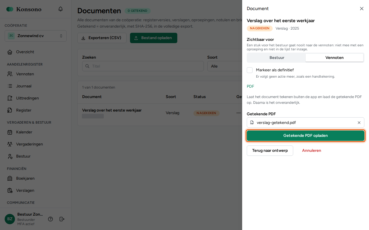 Een document nakijken en laten tekenen, stap 3