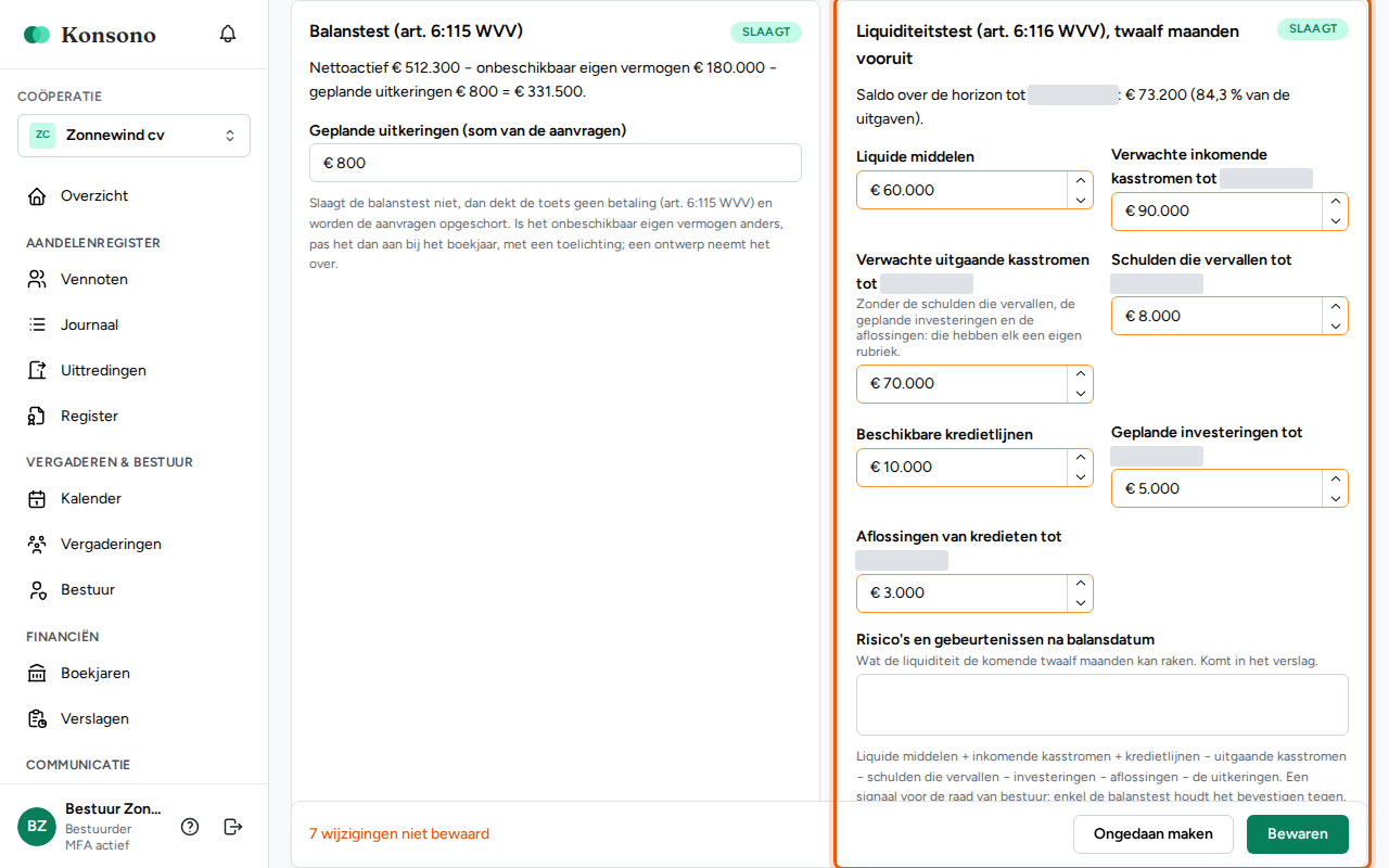 Een uitkeringstoets aanmaken, stap 4