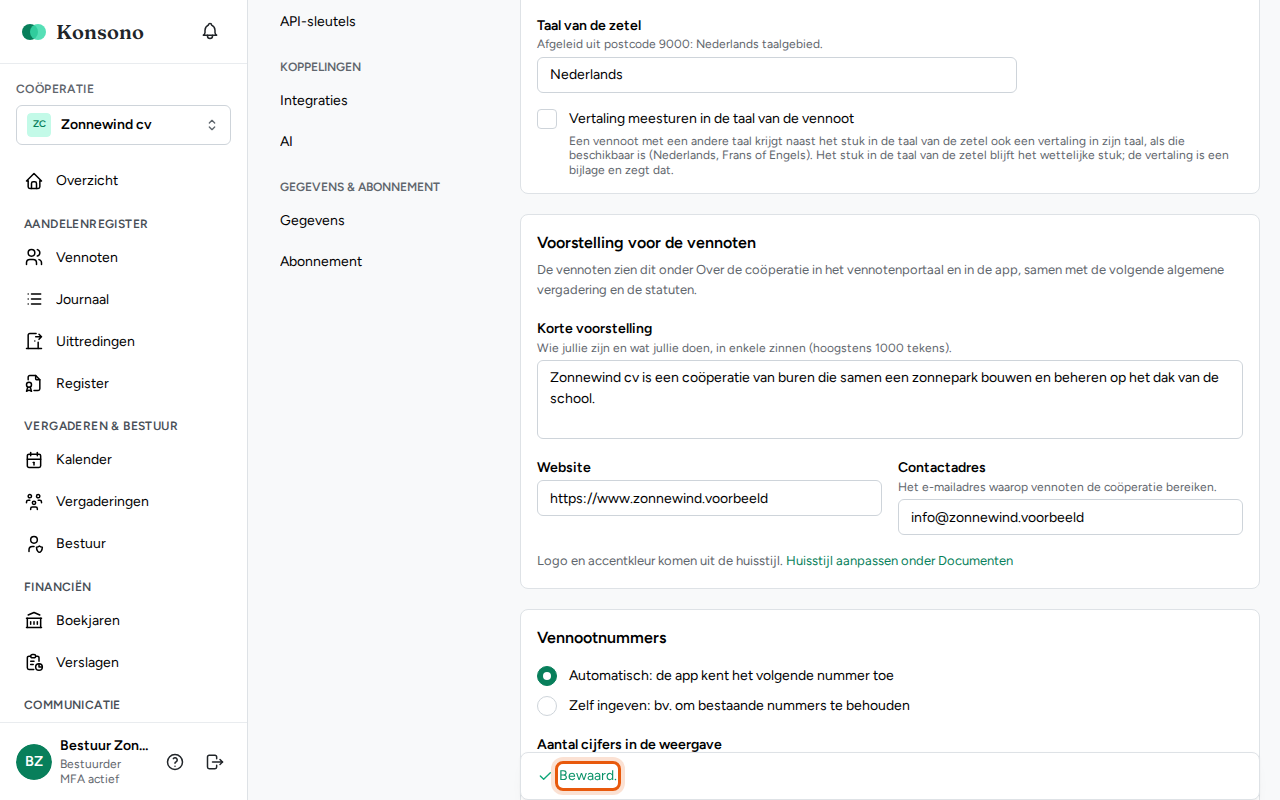 De voorstelling invullen, stap 4