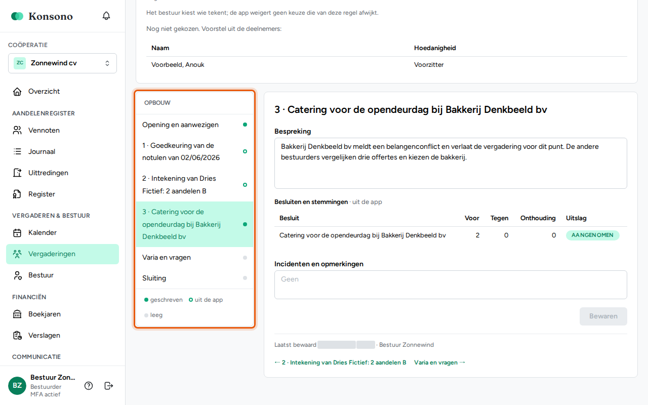 De notulen opmaken, stap 4